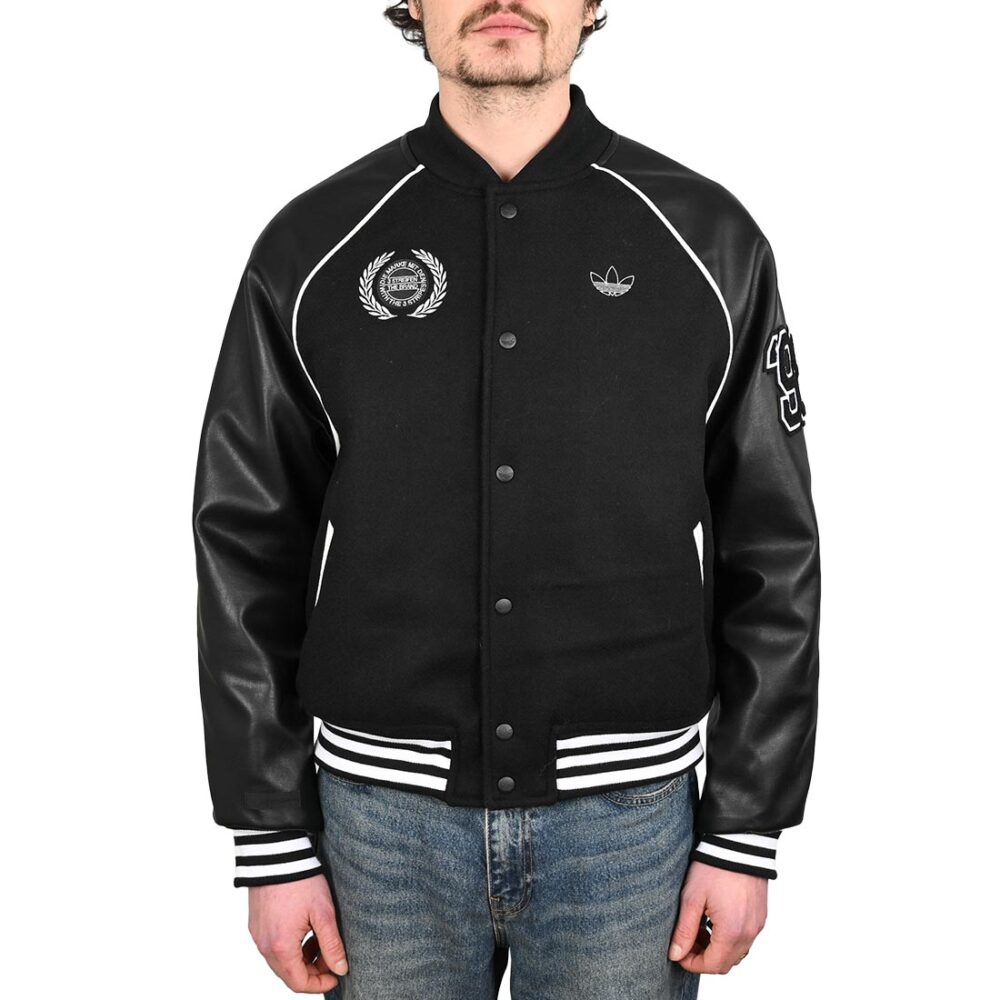 Adidas Tyshawn Letterman Varsity Jacket - Black/White