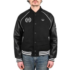 Adidas Tyshawn Letterman Varsity Jacket - Black/White