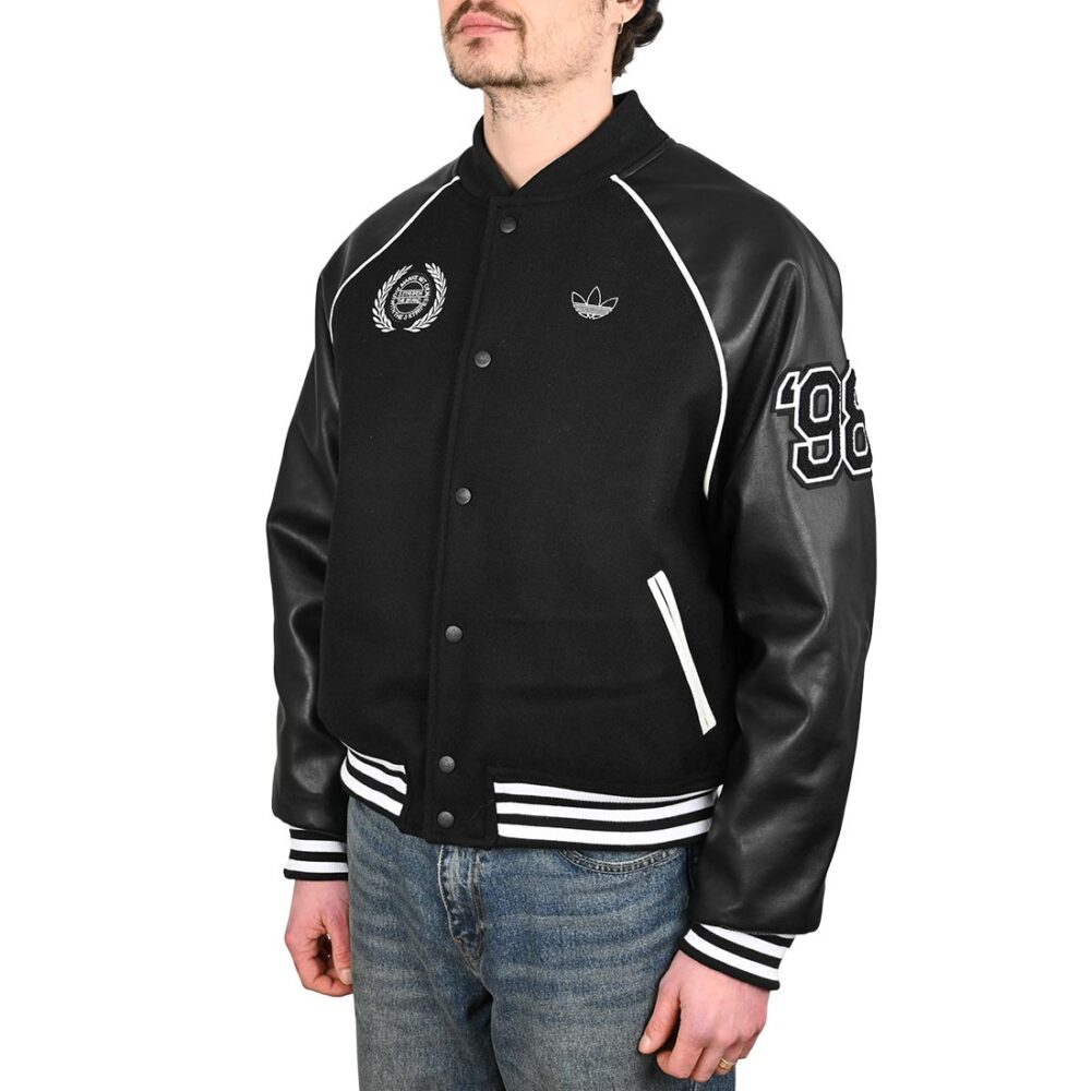 Adidas Tyshawn Letterman Varsity Jacket - Black/White