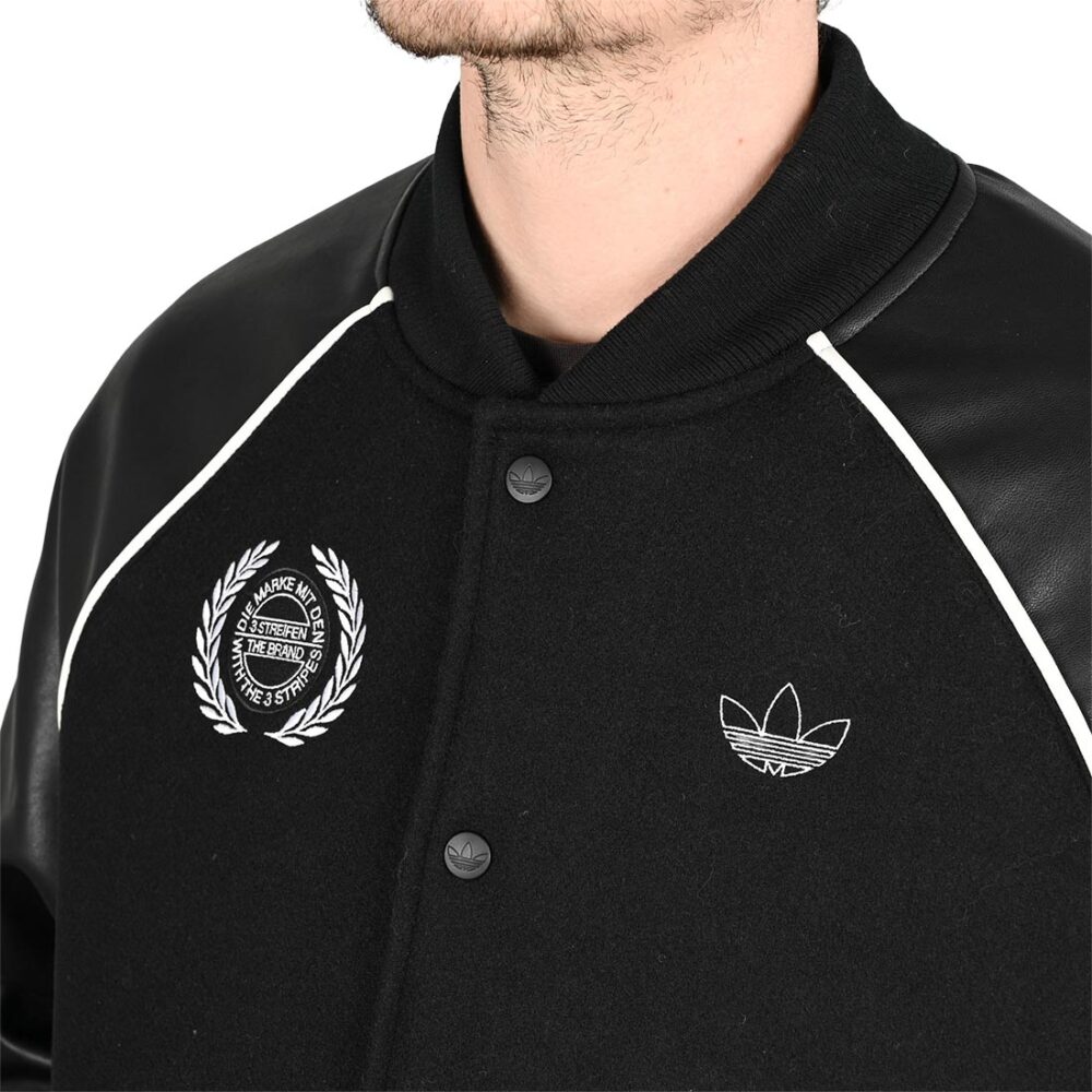 Adidas Tyshawn Letterman Varsity Jacket - Black/White