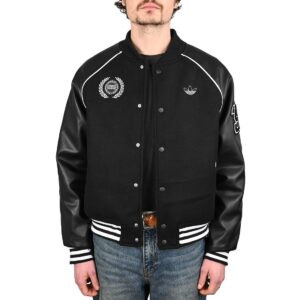 Adidas Tyshawn Letterman Varsity Jacket - Black/White