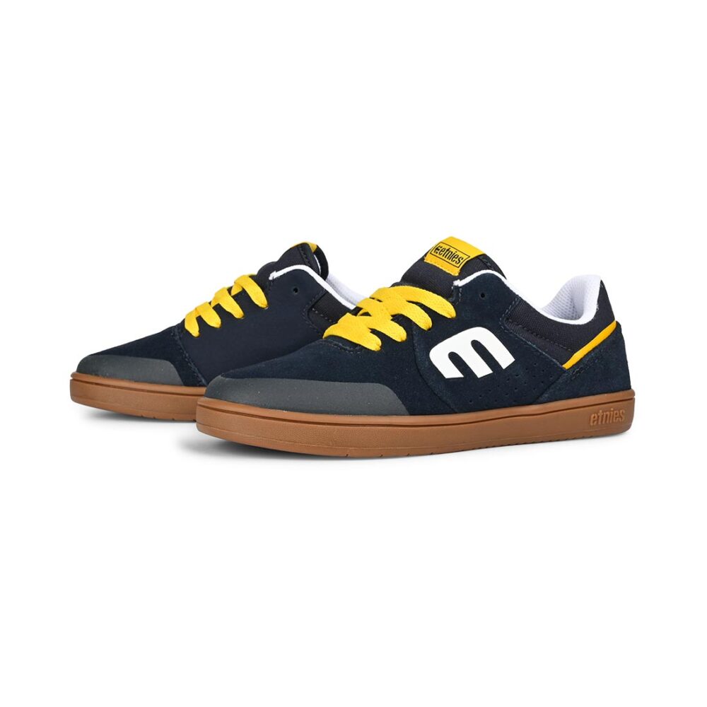 Etnies Marana (Youth) Skate Shoes - Navy/Gum/Yellow