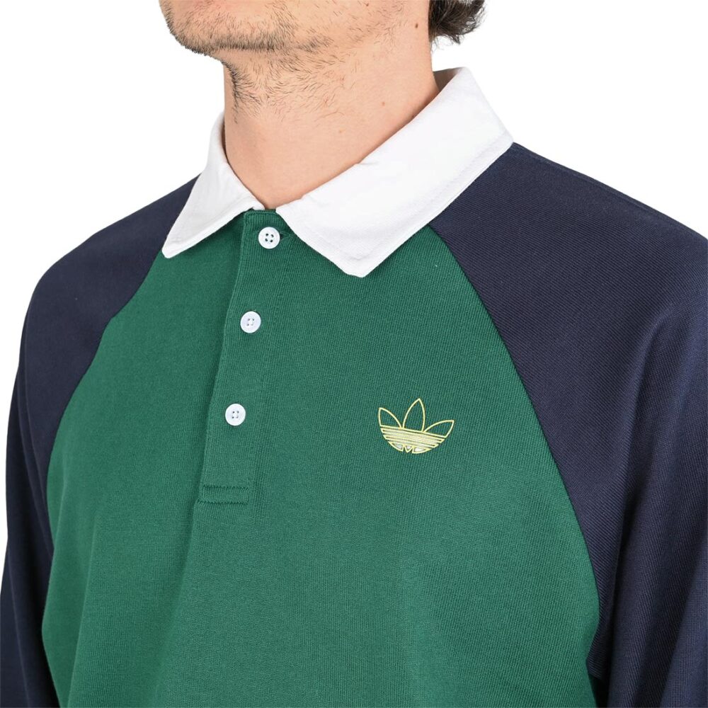 Vans 2-Tone Stripe Ward Rugby Shirt - Black/Green