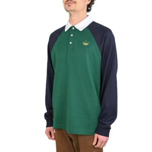 Vans 2-Tone Stripe Ward Rugby Shirt - Black/Green