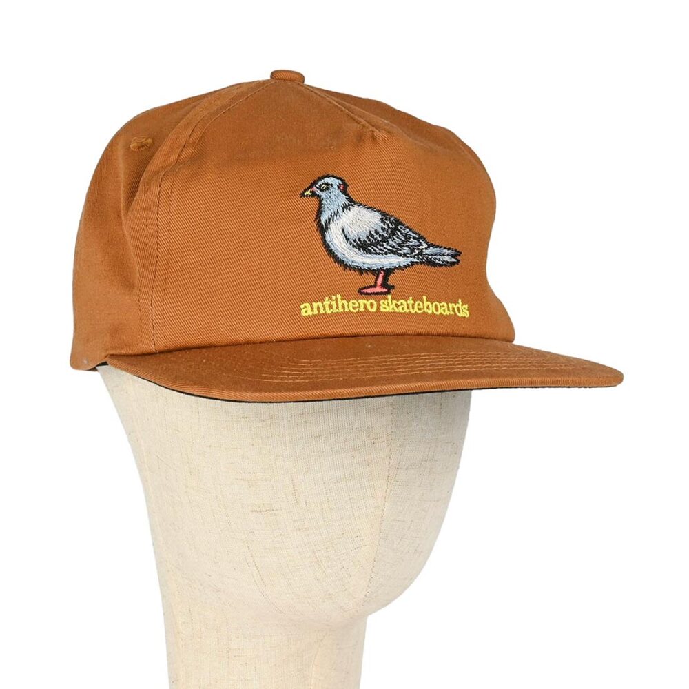 Anti Hero Lil Pigeon Snapback Cap - Medium Brown/Yellow
