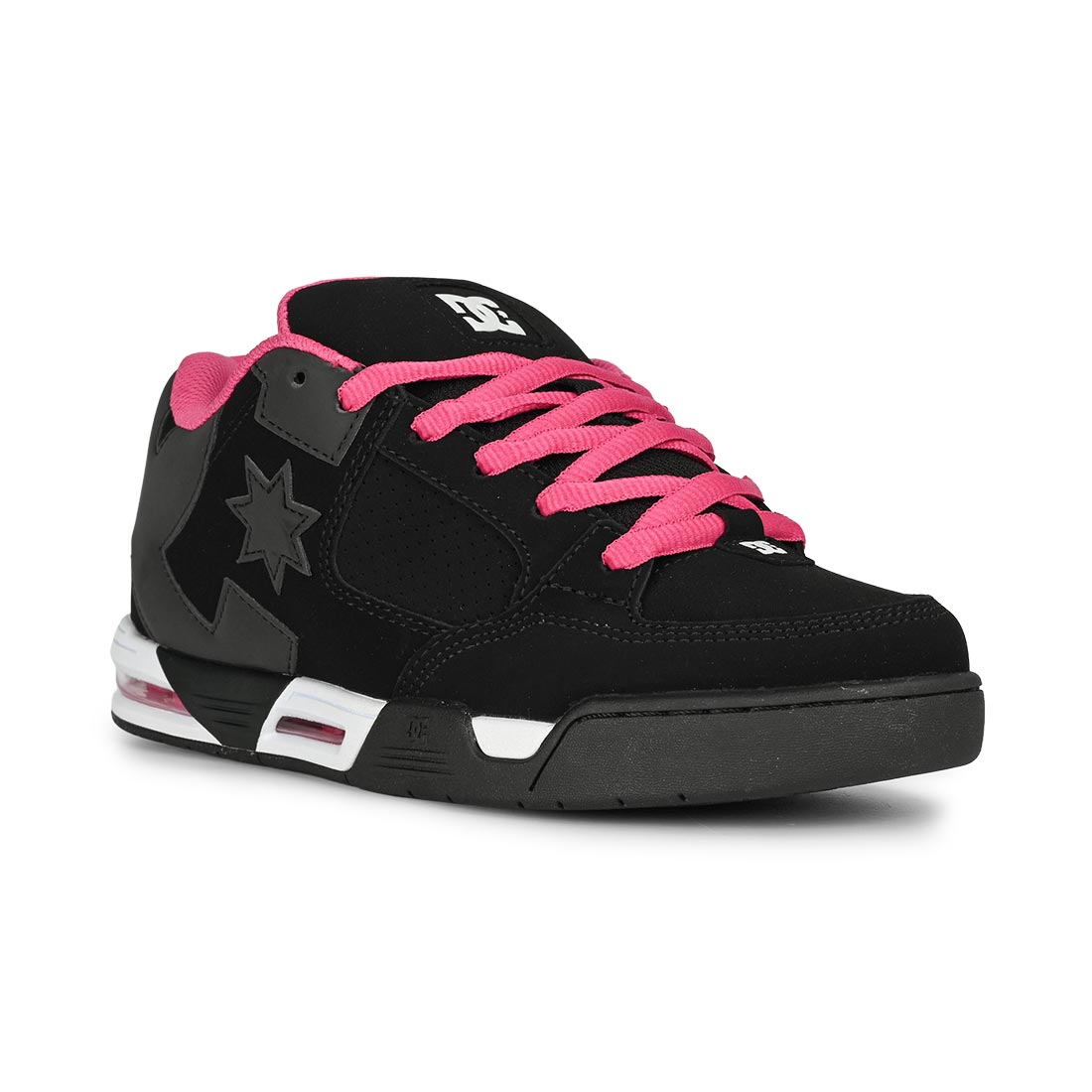DC Women's Command Skate Shoes - Black/Black/Pink - 6.5 UK - Nubuck