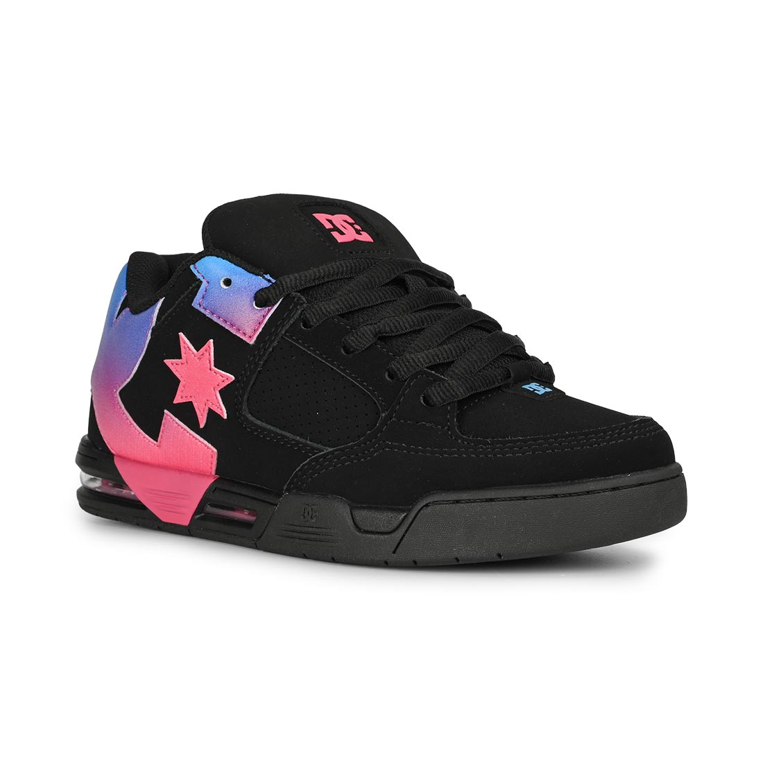 DC Women's Command Skate Shoes - Black/Multi - 4 UK - Nubuck