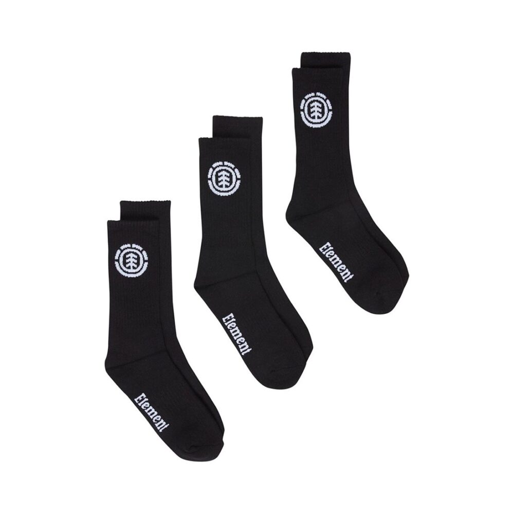Element Icon Crew Socks 3 Pack - Flint Black