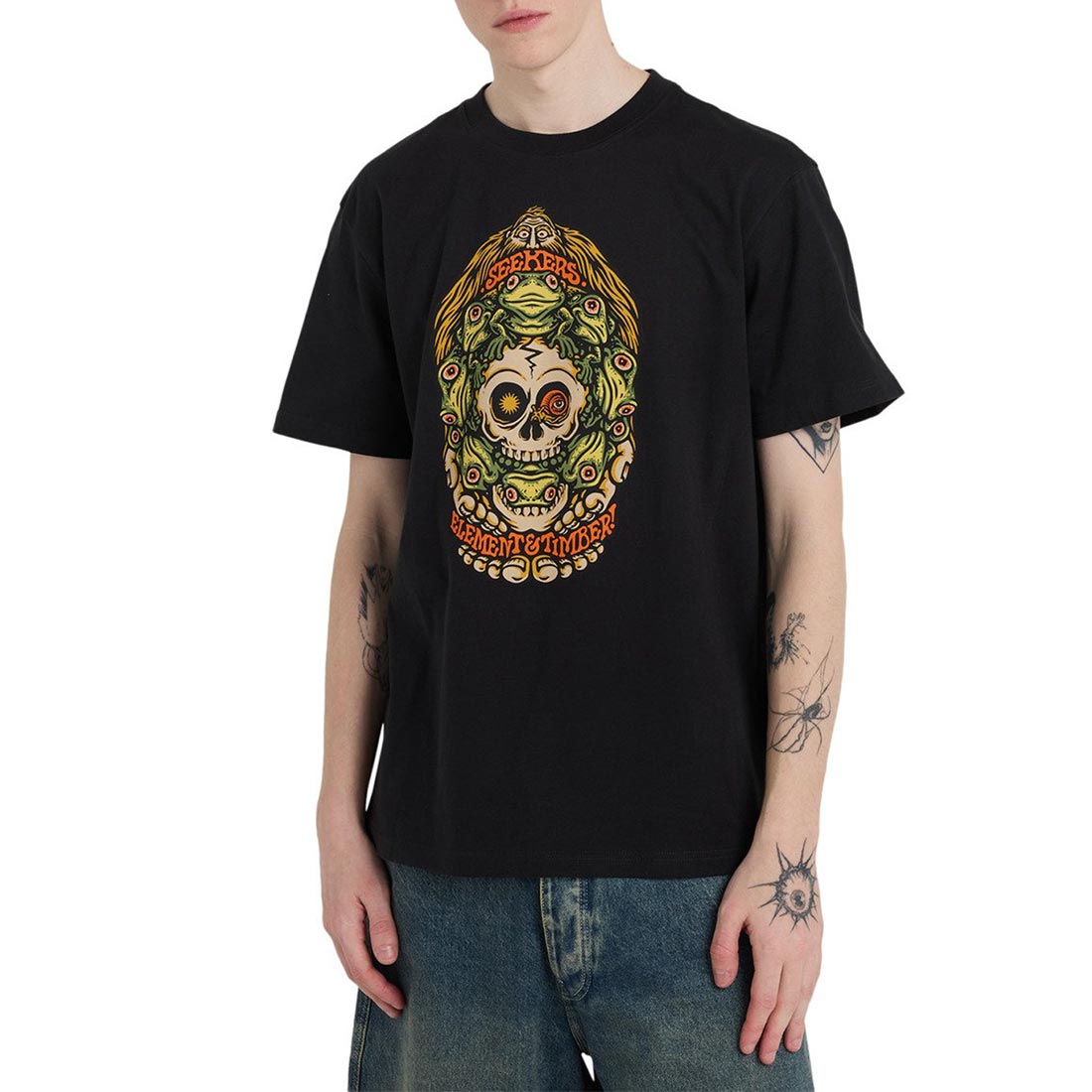 Element x Timber Orbit S/S T-Shirt - Off Black - Unisex XL - Cotton
