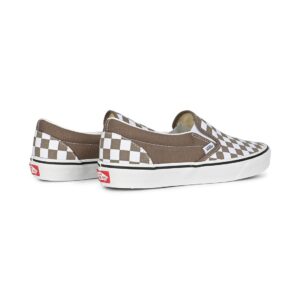 Vans Classic Slip-On Skate Shoes - Checkerboard Walnut Brown/White