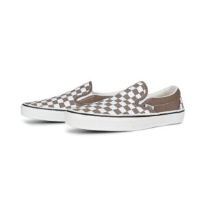 Vans Classic Slip-On Skate Shoes - Checkerboard Walnut Brown/White