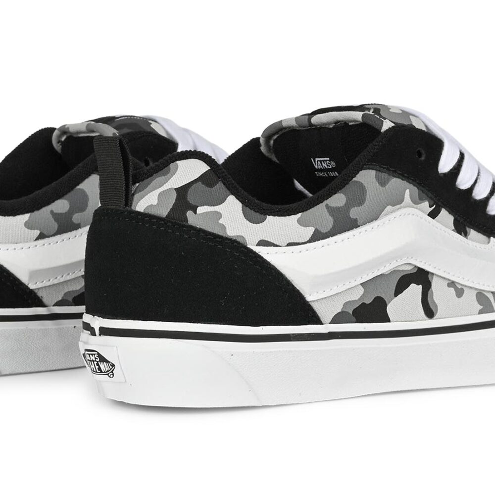 Vans Knu Skool Skate Shoes - Camo Black/White