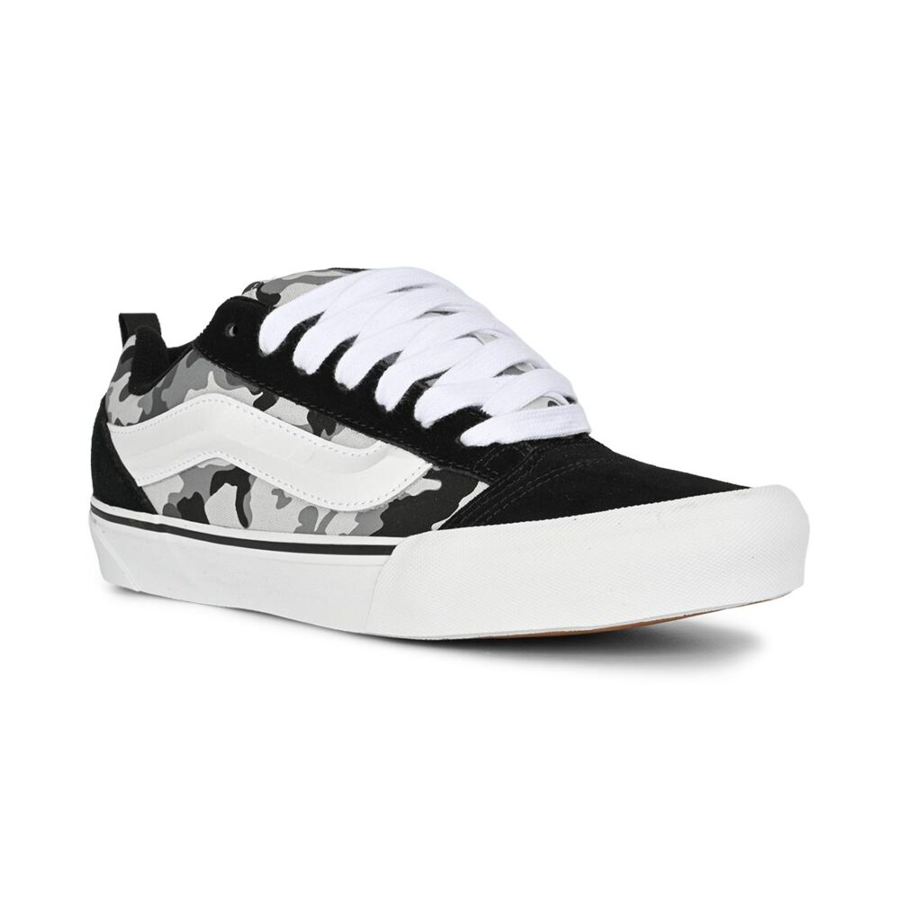 Vans Knu Skool Skate Shoes - Camo Black/White