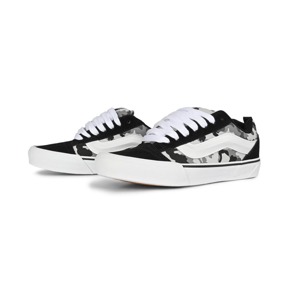 Vans Knu Skool Skate Shoes - Camo Black/White