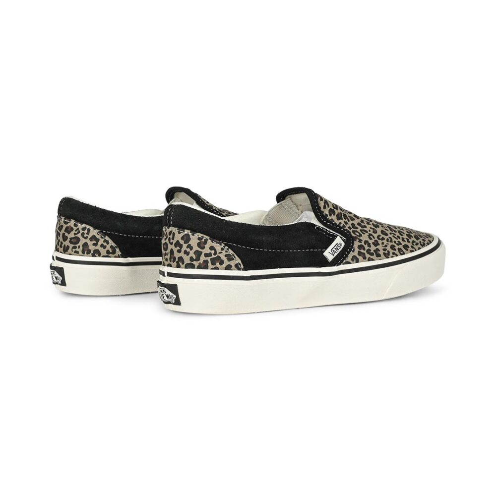 Vans Women's Classic Slip-On Skate Shoe - Black/Leopard