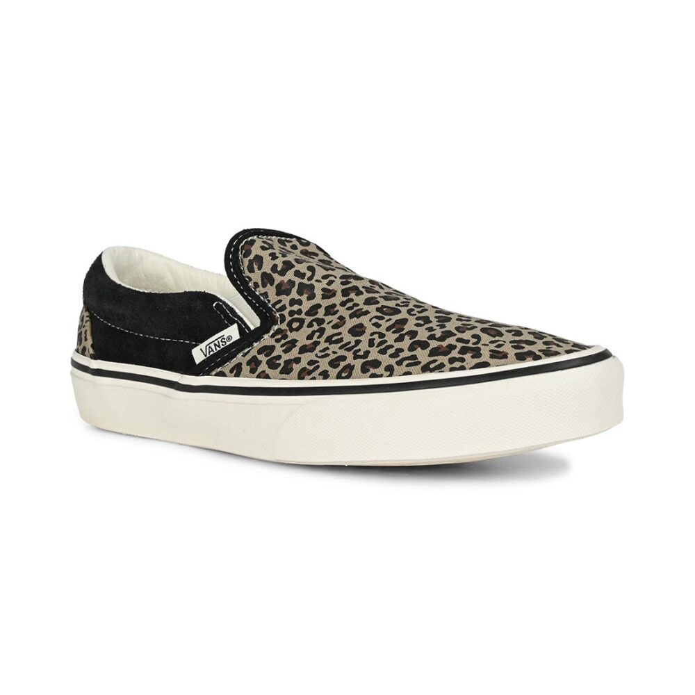 Vans Women's Classic Slip-On Skate Shoe - Black/Leopard