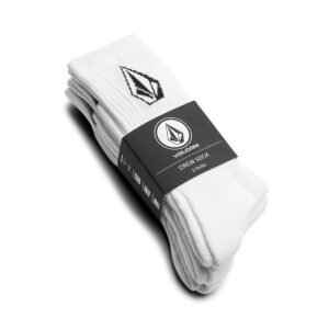 Volcom Full Stone Crew Socks 3 Pack - White