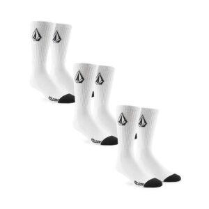 Volcom Full Stone Crew Socks 3 Pack - White