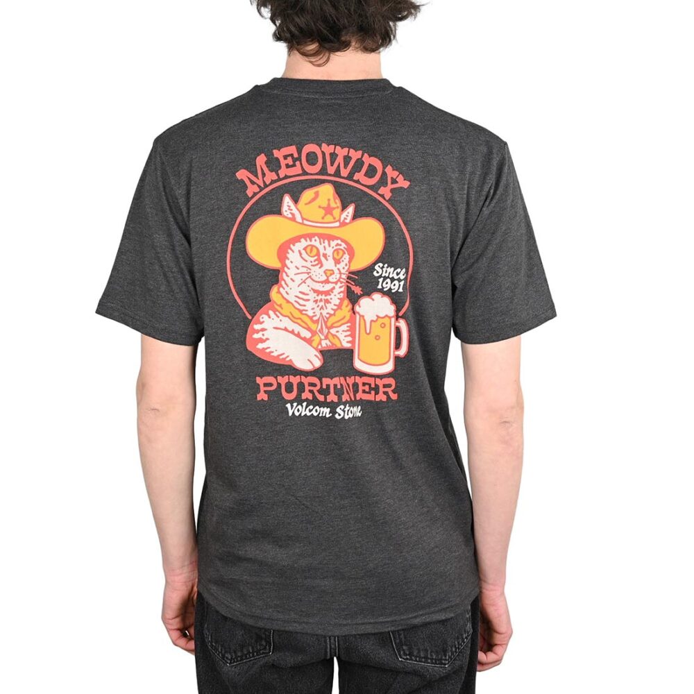 Volcom Meowdy Short-Sleeved T-Shirt - Heather Black