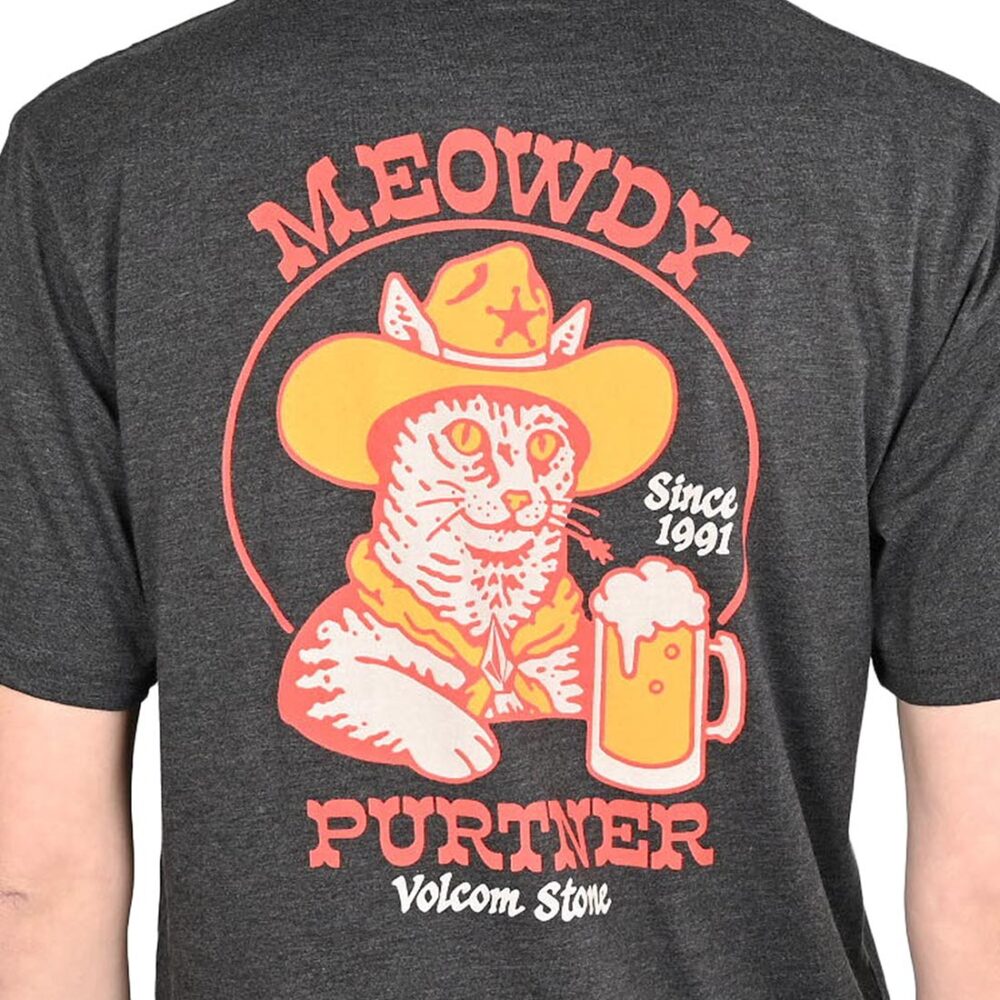 Volcom Meowdy Short-Sleeved T-Shirt - Heather Black