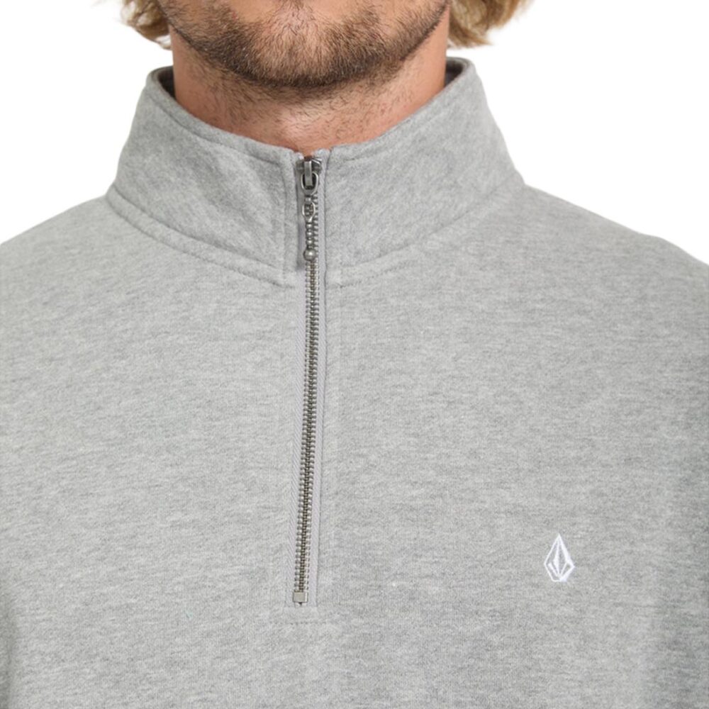 Volcom Single Stone Quarter Zip Sweatshirt - Heather Grey