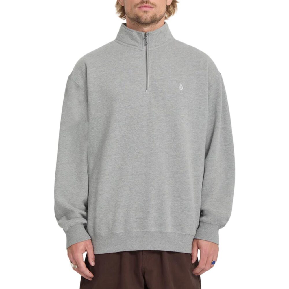 Volcom Single Stone Quarter Zip Sweatshirt - Heather Grey