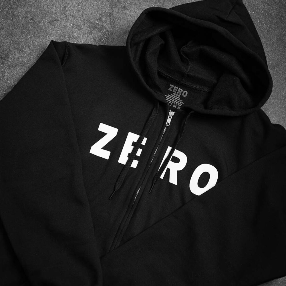 Zero Army Zip-Up Hoodie - Black