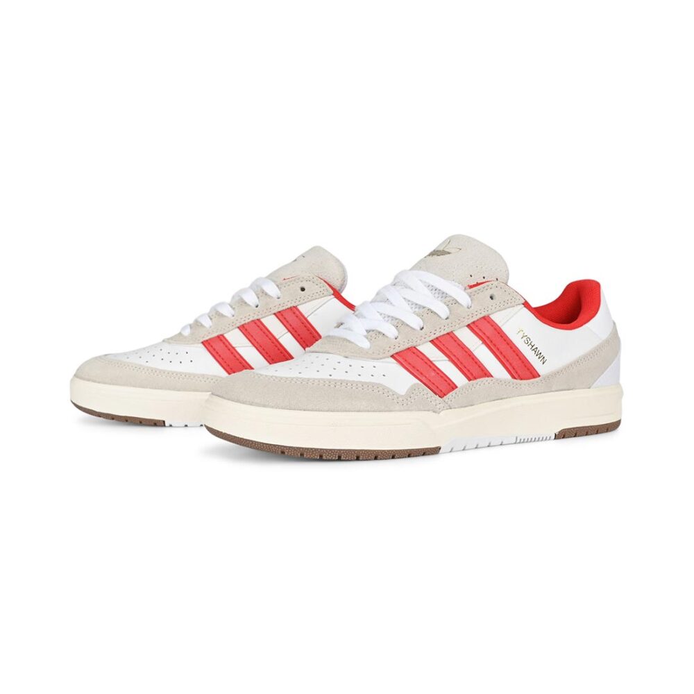 Adidas Tyshawn II Skate Shoes - White/Better Scarlet/Chalk White