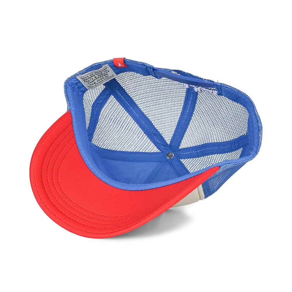 Deus Ex Machina Baylands Mesh Back Trucker Cap - Blue/Red (SP26)