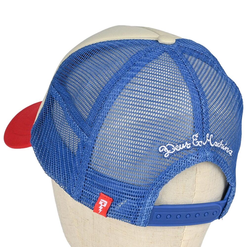 Deus Ex Machina Baylands Mesh Back Trucker Cap - Blue/Red (SP26)