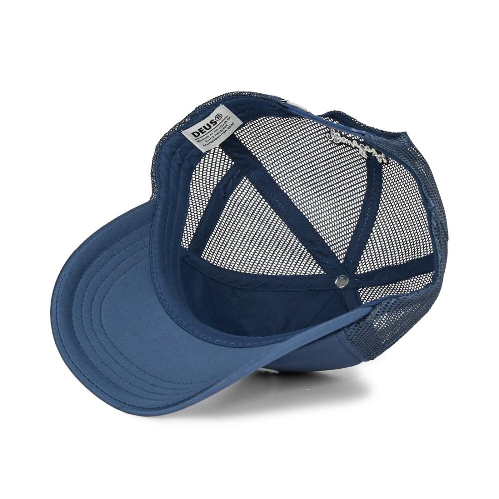 Deus Ex Machina Pill Logo Mesh Back Trucker Cap - Mechanic Blue