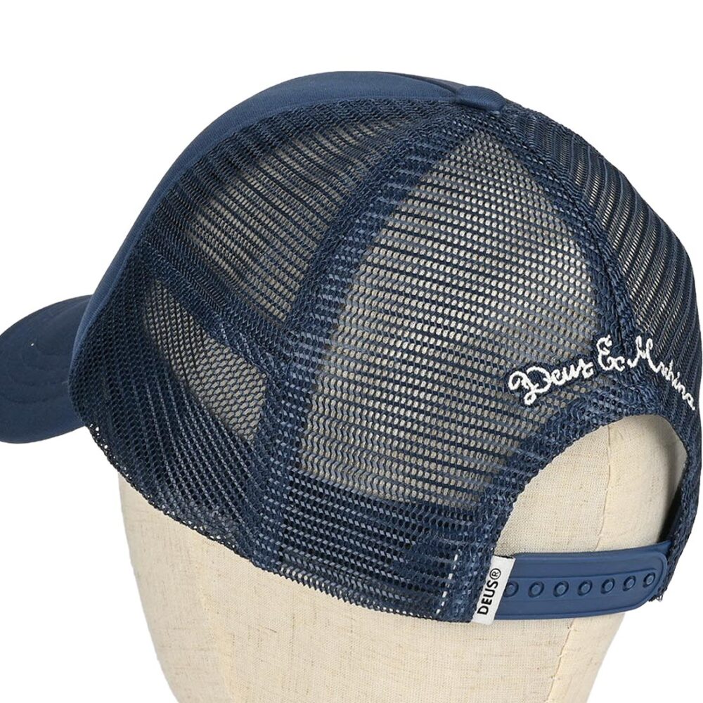 Deus Ex Machina Pill Logo Mesh Back Trucker Cap - Mechanic Blue