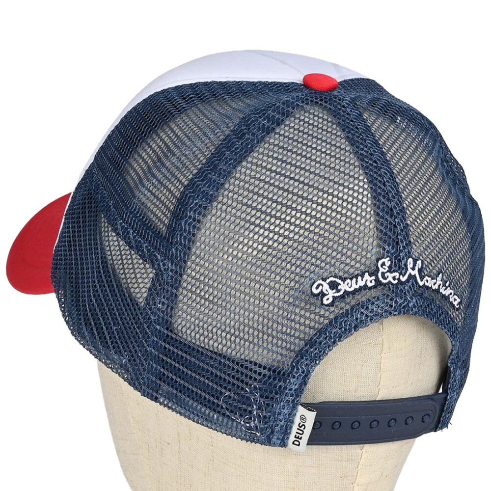 Deus Ex Machina Pill Logo Mesh Back Trucker Cap - Red/Navy (SP26)