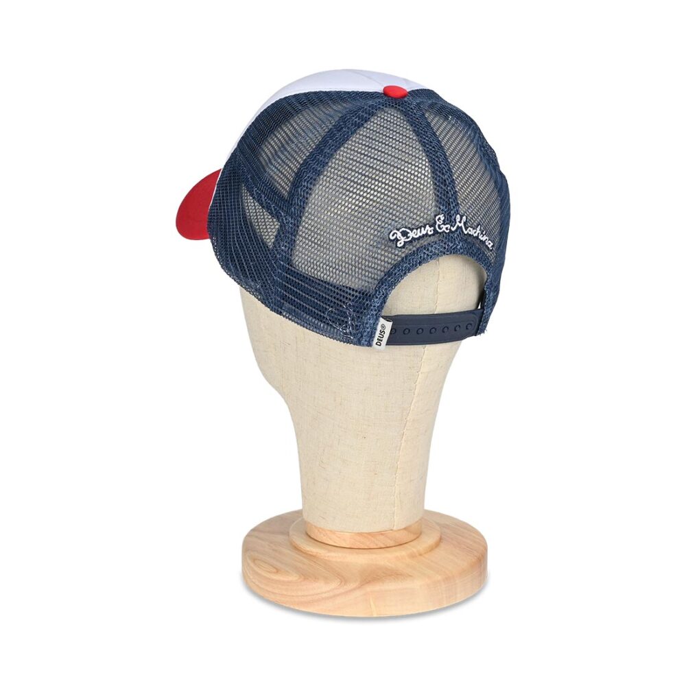 Deus Ex Machina Pill Logo Mesh Back Trucker Cap - Red/Navy (SP26)