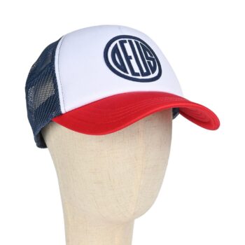 Deus Ex Machina Pill Logo Mesh Back Trucker Cap - Red/Navy (SP26)