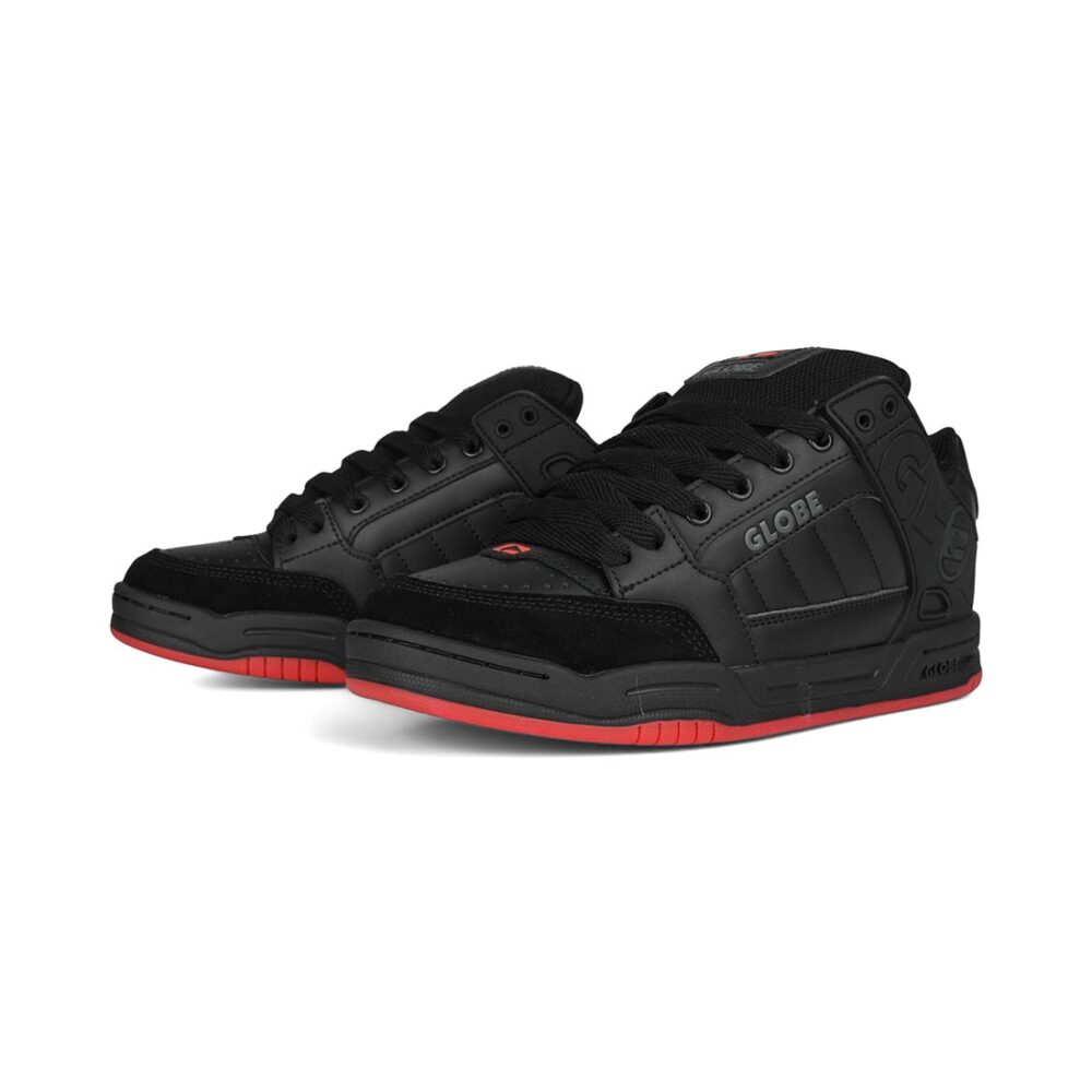 Globe Tilt Skate Shoes - Black/Red/Charcoal