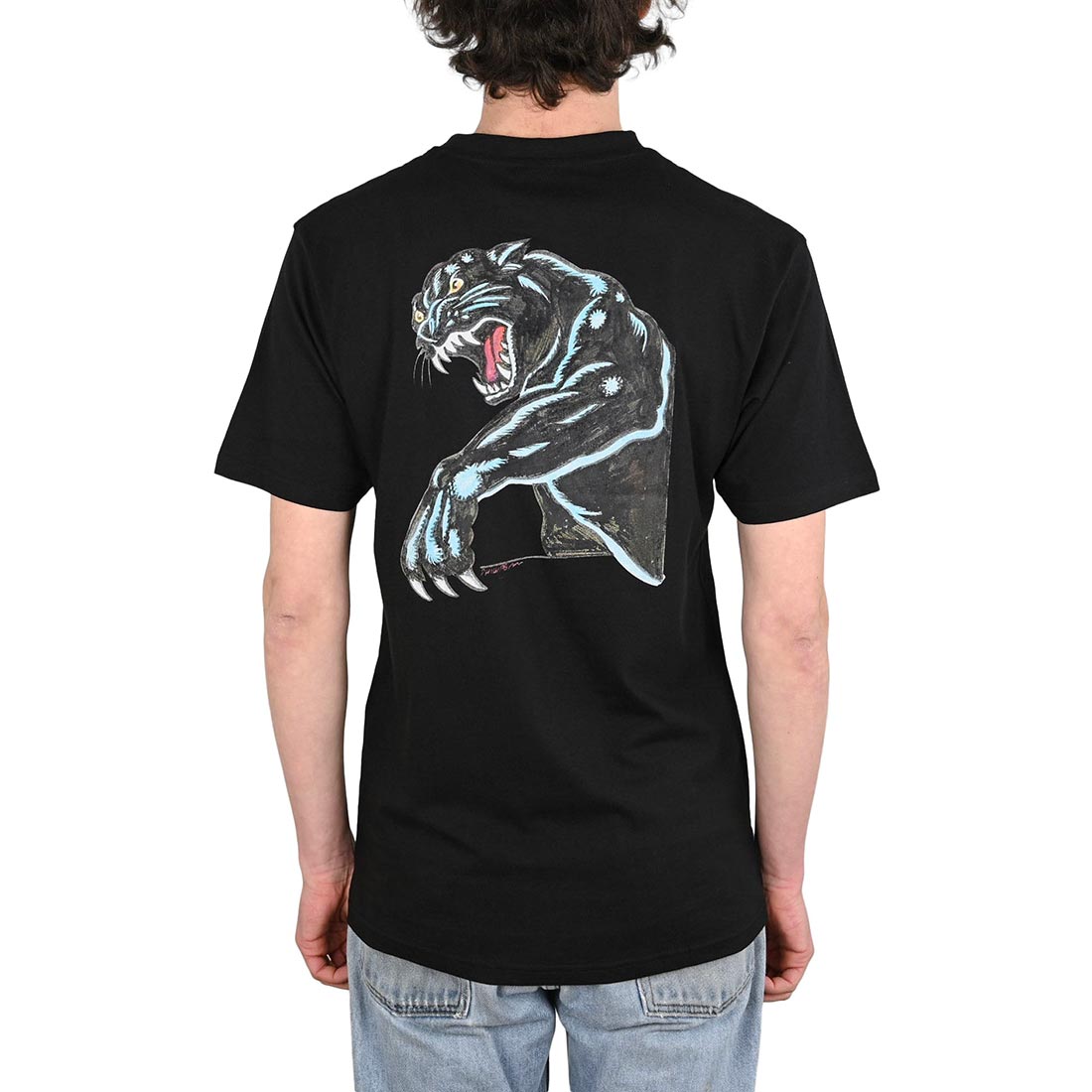 Santa Cruz Natas Sketch Panther S/S T-Shirt - Black -  L