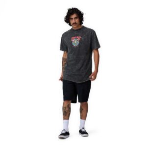 Santa Cruz Out Of Time Front S/S T-Shirt - Black Acid Wash