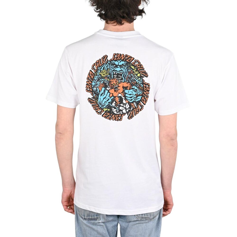 Santa Cruz Roskopp Monster Strip S/S T-Shirt - White