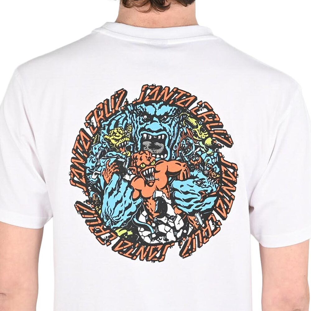 Santa Cruz Roskopp Monster Strip S/S T-Shirt - White