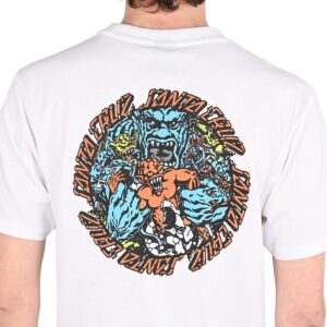 Santa Cruz Roskopp Monster Strip S/S T-Shirt - White