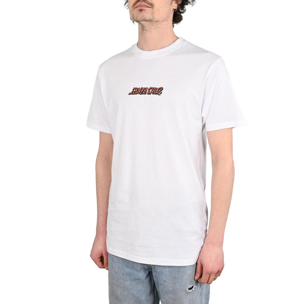 Santa Cruz Roskopp Monster Strip S/S T-Shirt - White