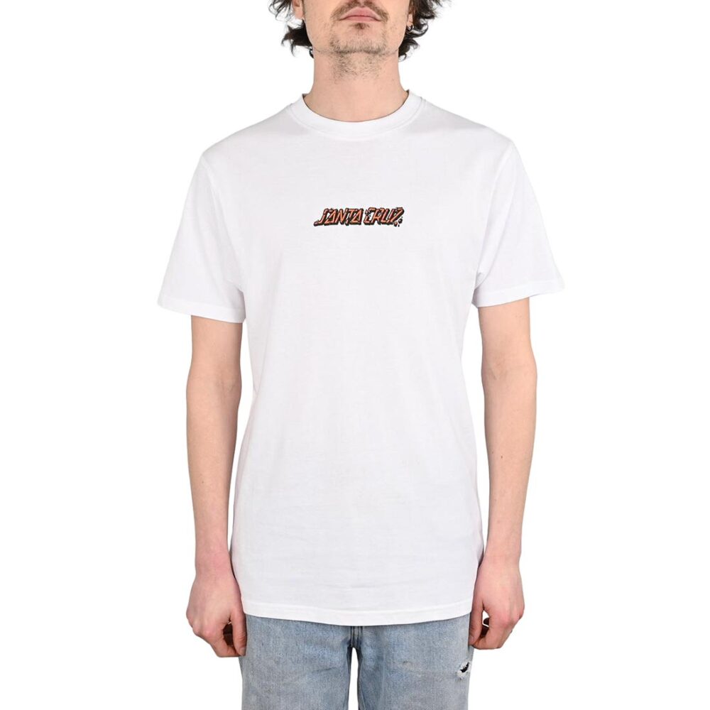 Santa Cruz Roskopp Monster Strip S/S T-Shirt - White