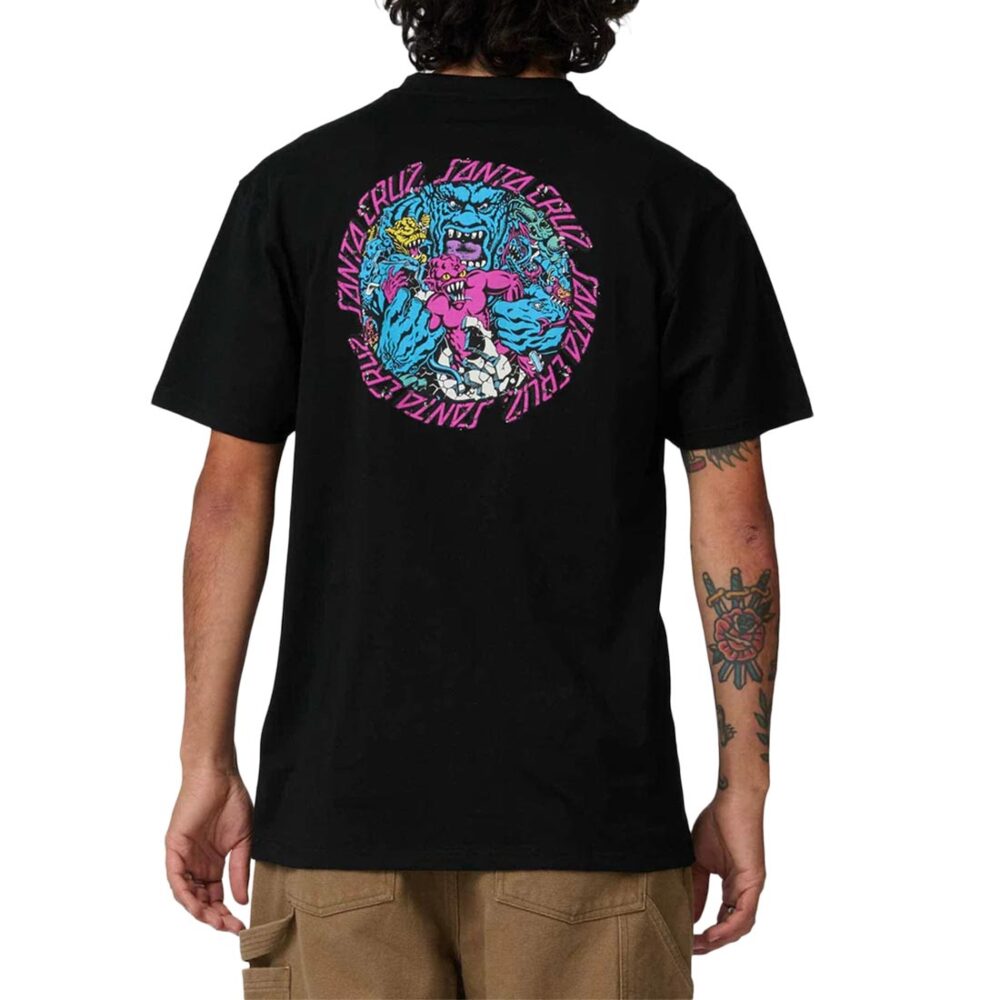 Santa Cruz Roskopp Monster Strip S/S T-Shirt - Black