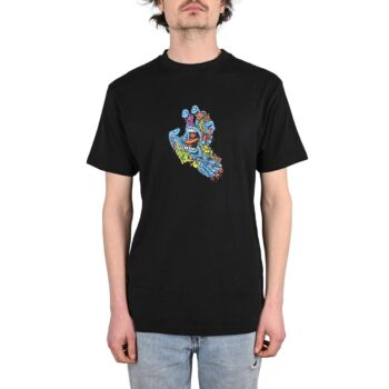 Santa Cruz Roskopp Screaming Five Front S/S T-Shirt - Black