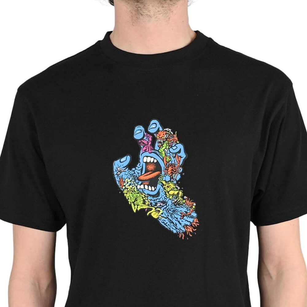 Santa Cruz Roskopp Screaming Five Front S/S T-Shirt - Black
