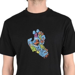 Santa Cruz Roskopp Screaming Five Front S/S T-Shirt - Black