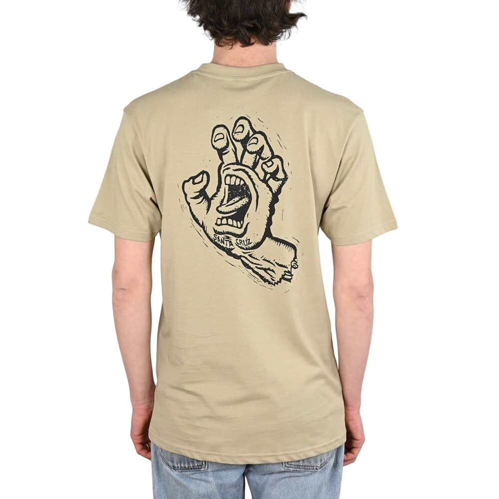 Santa Cruz Stamped Screaming Hand S/S T-Shirt - Stone Grey