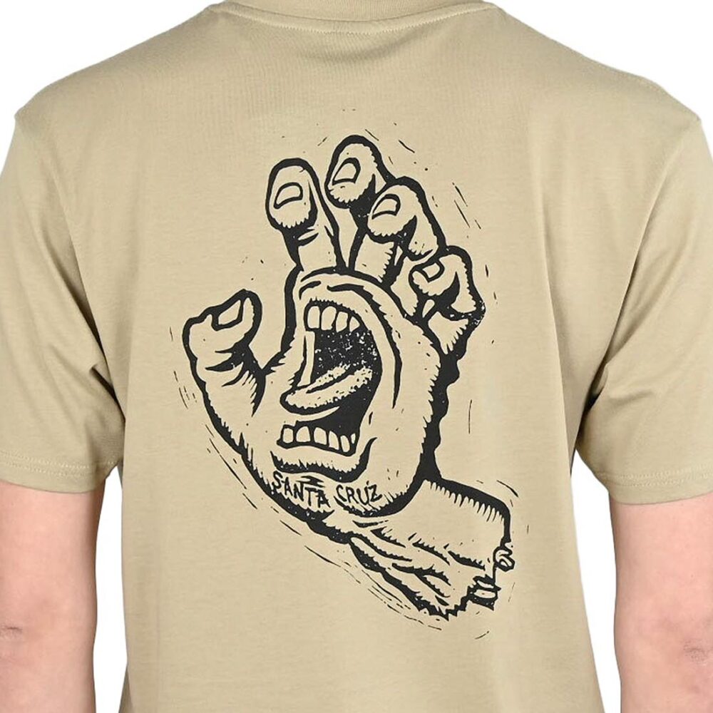 Santa Cruz Stamped Screaming Hand S/S T-Shirt - Stone Grey