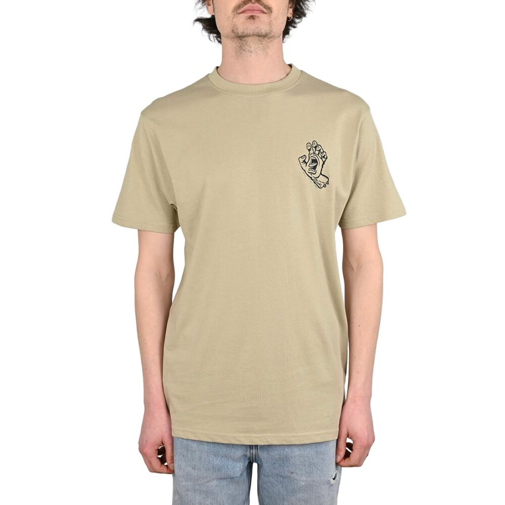 Santa Cruz Stamped Screaming Hand S/S T-Shirt - Stone Grey